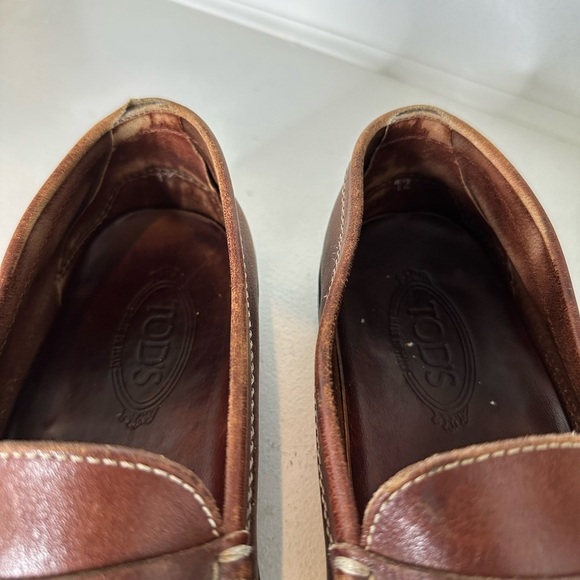 Tod’s Brown Classic Leather Penny Loafers Quiet Luxury Size 12 – Made in Italy - Picture 6 of 10